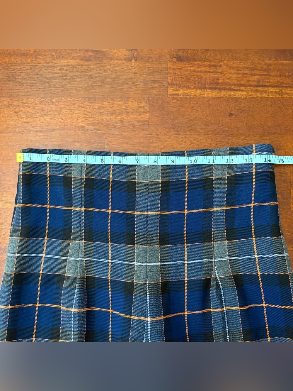Zara Pleated Blue Tartan Plaid Top and Matching Wide-Leg Plaid Preppy Pants Set - Picture 11 of 12